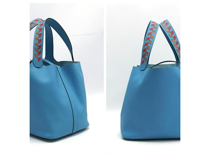 Hermès Borsa Hermes Picotin Lock MM Blu chiaro - vista 3
