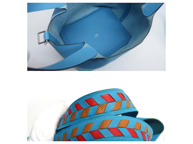 Hermès Borsa Hermes Picotin Lock MM Blu chiaro - vista 5