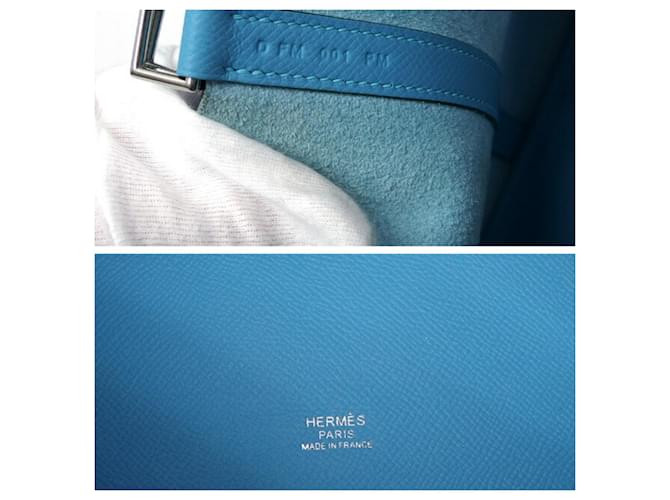 Hermès Borsa Hermes Picotin Lock MM Blu chiaro - vista 6