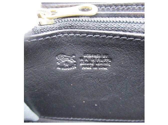 Billetera bi-fold de cuero negro Il Bisonte - vista 6