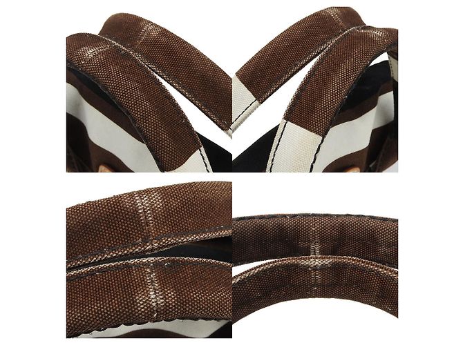 Borsa Prada BN2119 in tela nero marrone bianco - vista 5