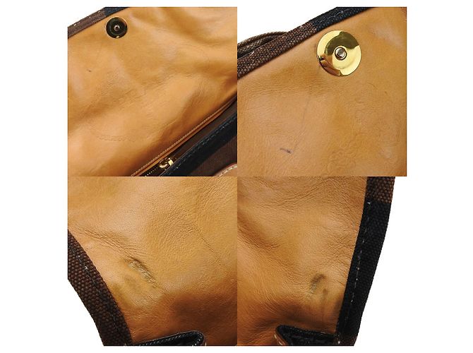 Borsa Prada BN2119 in tela nero marrone bianco - vista 6
