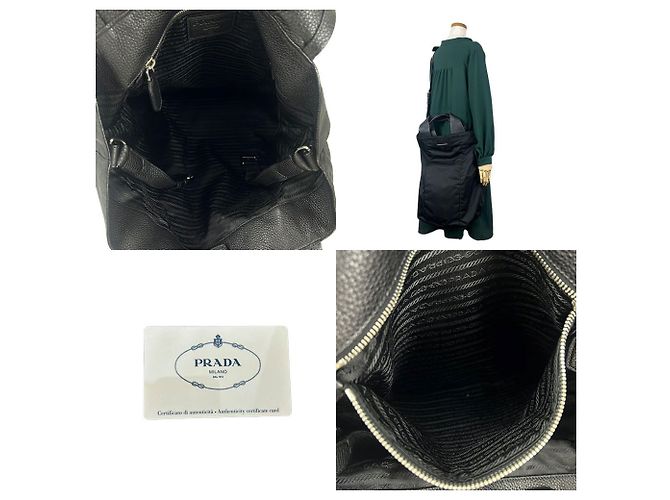 Borsa tote in nylon nero Prada - vista 10