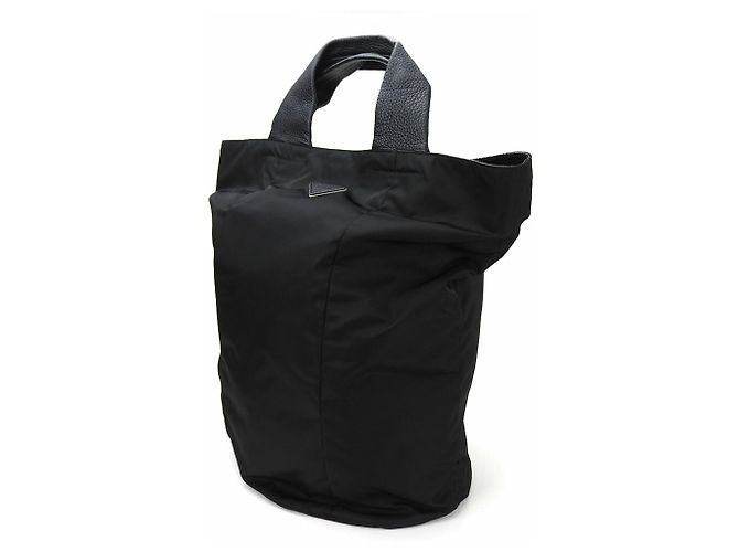 Borsa tote in nylon nero Prada - vista 2