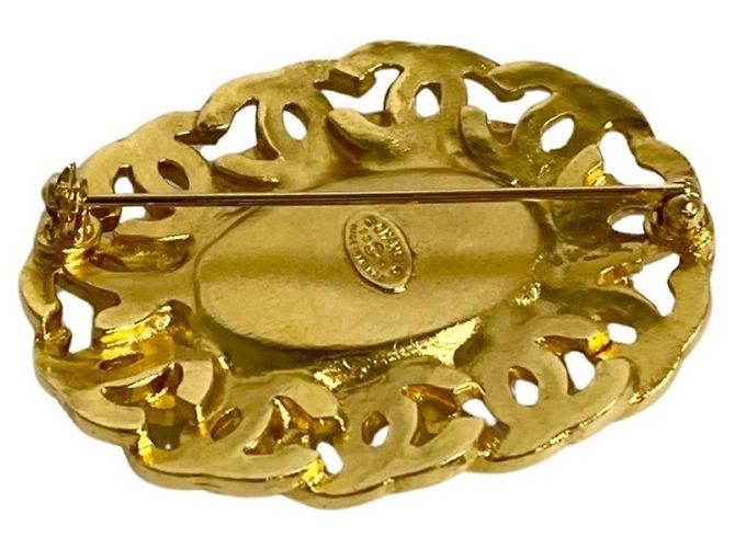 Chanel Coco Mark Motiv Farbstein Brosche Golden - Ansicht 3
