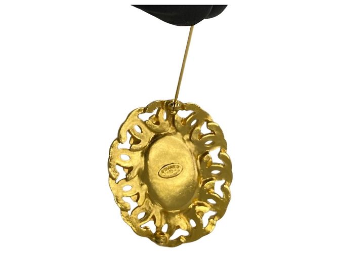 Chanel Coco Mark Motiv Farbstein Brosche Golden - Ansicht 4