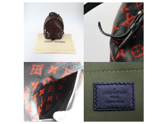Zaino Palm Springs PM di Louis Vuitton Nero Rosso Monogramma - vista 9