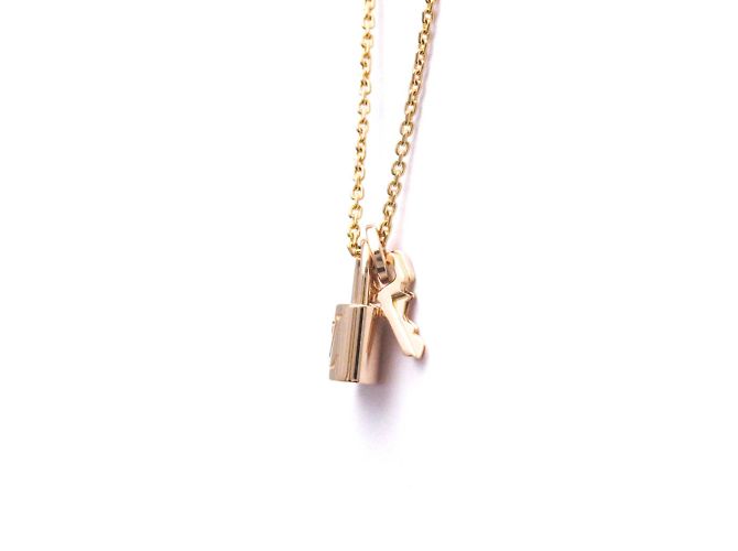 Collana Pandantif Lockit Louis Vuitton D'oro - vista 2
