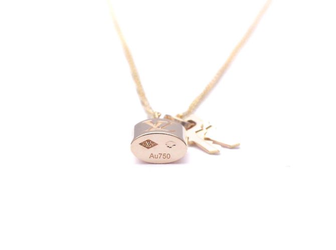 Collana Pandantif Lockit Louis Vuitton D'oro - vista 4
