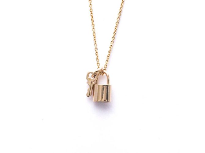 Collana Pandantif Lockit Louis Vuitton D'oro - vista 5