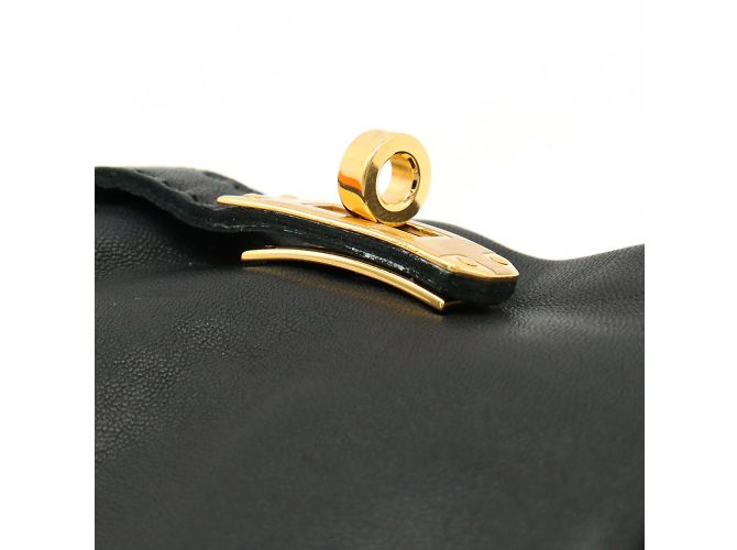 Hermès Gants en cuir Hermes Kelly Noir - vue 3