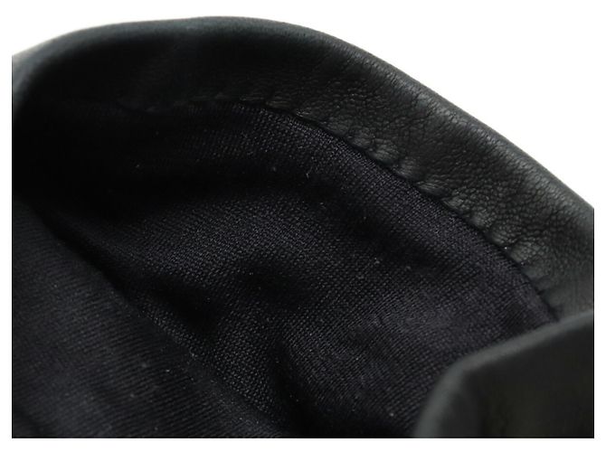 Hermès Gants en cuir Hermes Kelly Noir - vue 4