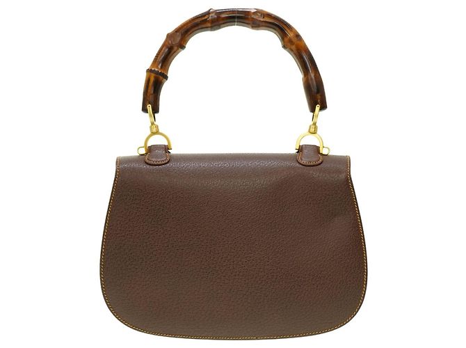 Borsa a Spalla Gucci Bamboo Marrone - vista 3