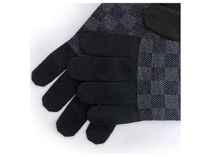 Guanti Damier Neri Louis Vuitton Nero - vista 5