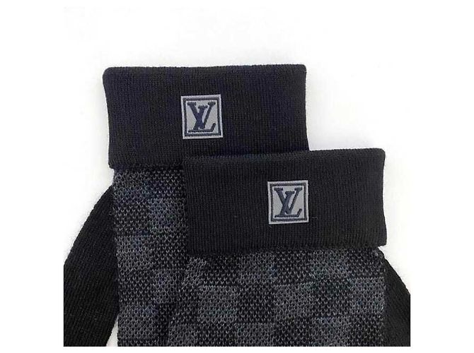 Guanti Damier Neri Louis Vuitton Nero - vista 8