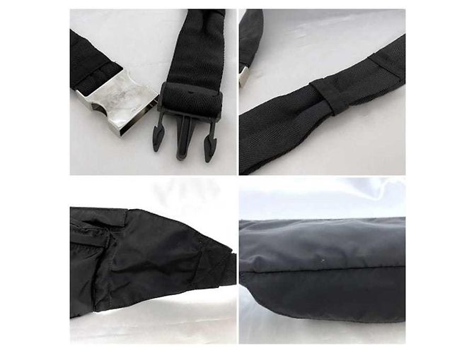 Borsa a tracolla in nylon nero Prada - vista 9