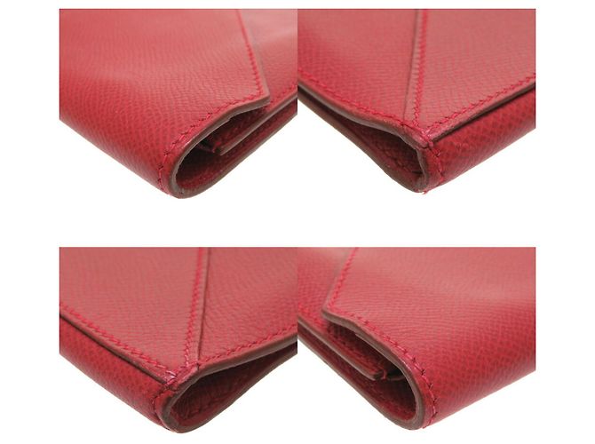 Borsa a mano rossa Hermès Couchevel Rosso - vista 7