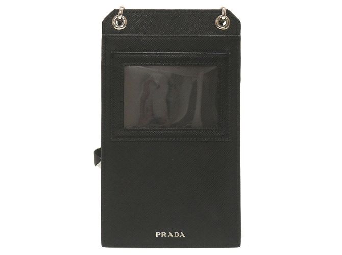 Borsa a spalla in pelle nera con tracolla Prada 2ZH068 Nero - vista 2