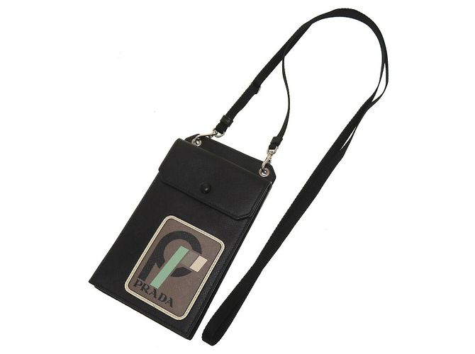 Borsa a spalla in pelle nera con tracolla Prada 2ZH068 Nero - vista 3