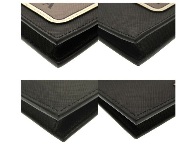 Borsa a spalla in pelle nera con tracolla Prada 2ZH068 Nero - vista 6