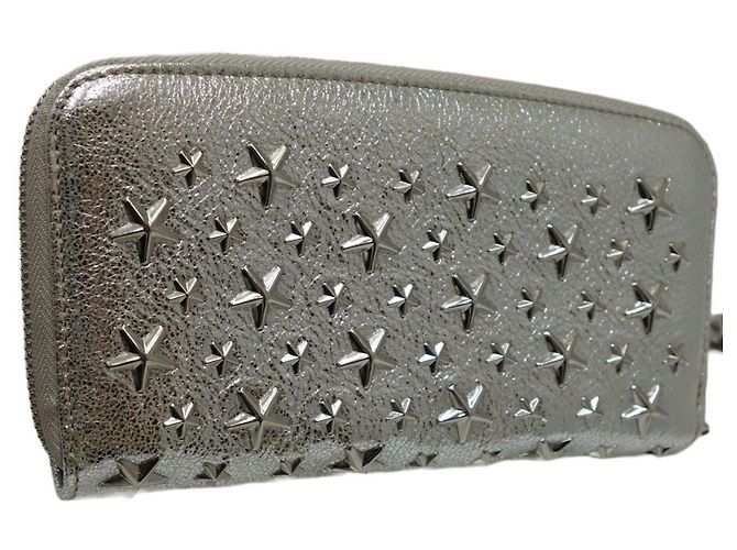 Jimmy Choo Metallic Silber Bi-Fold Geldbörse - Ansicht 3