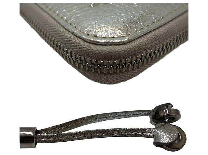 Jimmy Choo Metallic Silber Bi-Fold Geldbörse - Ansicht 4