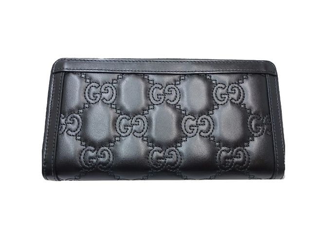 Gucci Schwarze Leder Lange Brieftasche - Ansicht 3