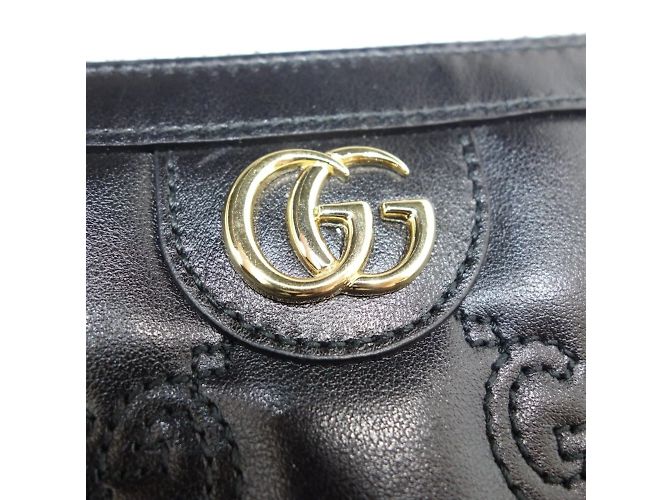 Gucci Schwarze Leder Lange Brieftasche - Ansicht 5