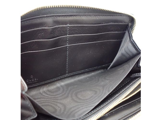 Gucci Schwarze Leder Lange Brieftasche - Ansicht 6