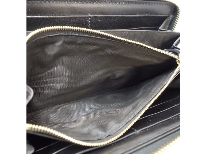 Gucci Schwarze Leder Lange Brieftasche - Ansicht 8