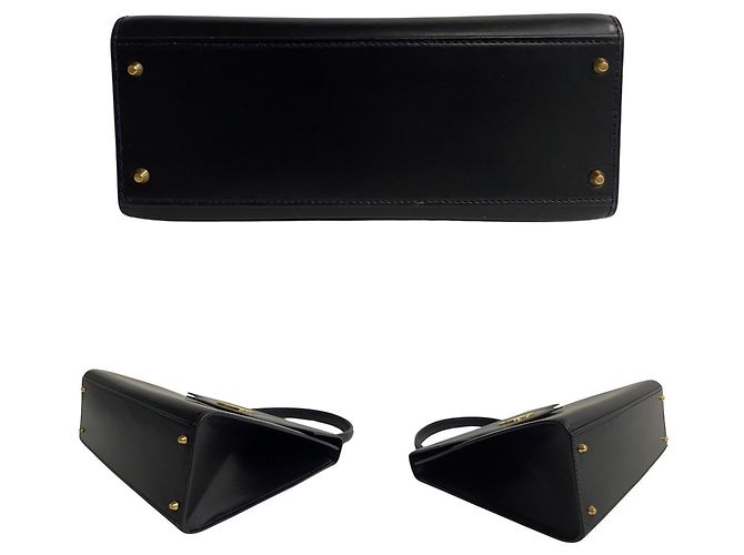 Céline Borsa a mano 2 in 1 in pelle di vitello blu navy Celine - vista 7