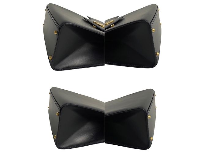 Céline Borsa a mano 2 in 1 in pelle di vitello blu navy Celine - vista 8
