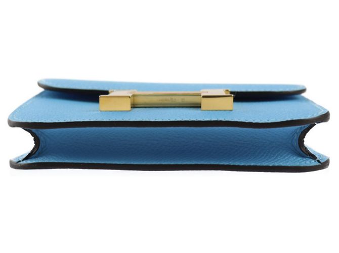 Pochette Constance Vaux Epson Celeste di Hermès Blu chiaro - vista 5