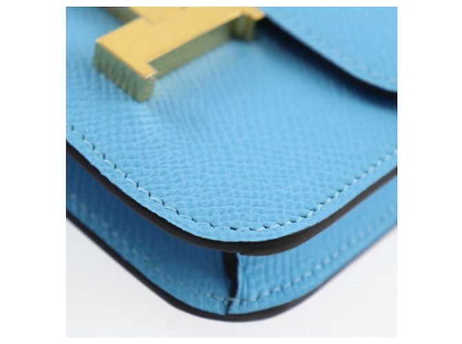 Pochette Constance Vaux Epson Celeste di Hermès Blu chiaro - vista 6