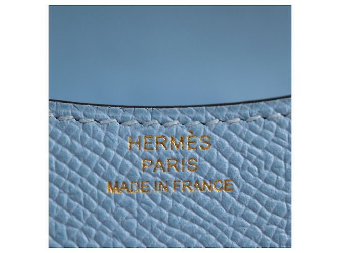 Pochette Constance Vaux Epson Celeste di Hermès Blu chiaro - vista 8