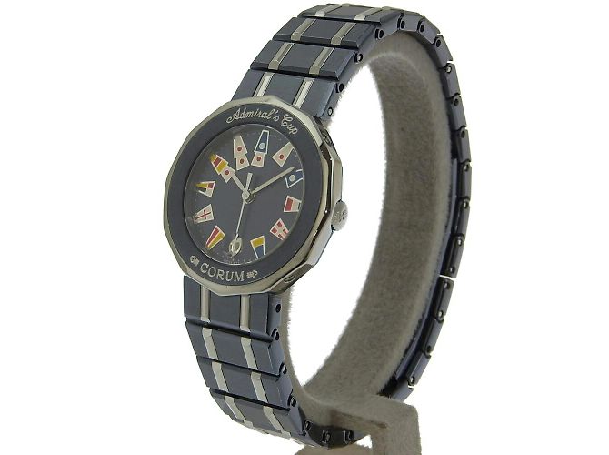 Corum Admiral's Cup Damenuhr Silber Marineblau - Ansicht 2