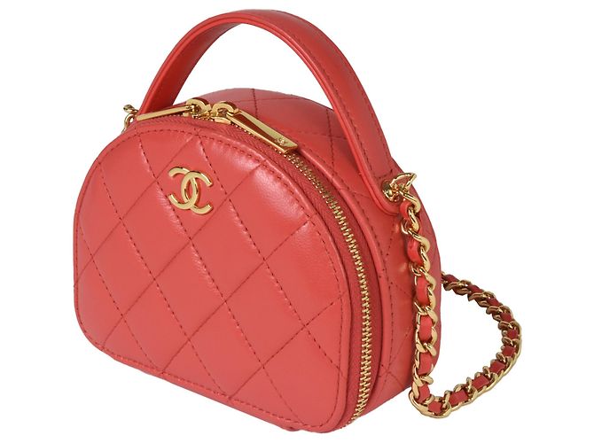 Borsa a spalla Chanel Matelassé in pelle di agnello rossa Rosso - vista 2