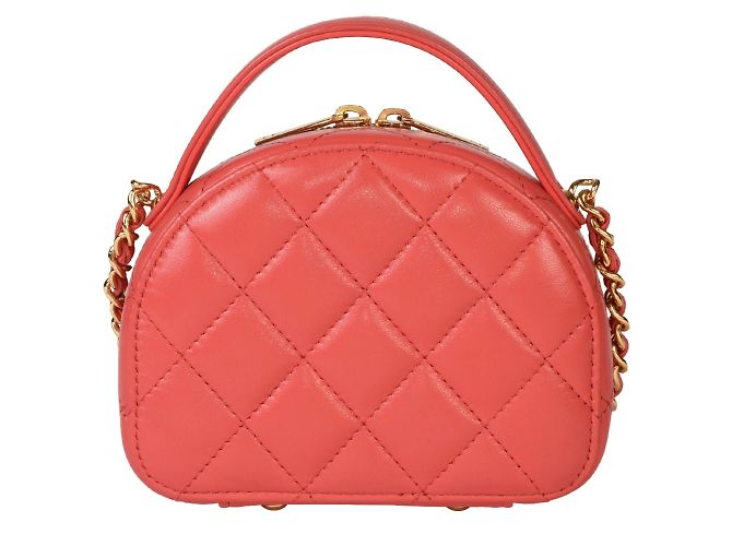 Borsa a spalla Chanel Matelassé in pelle di agnello rossa Rosso - vista 3
