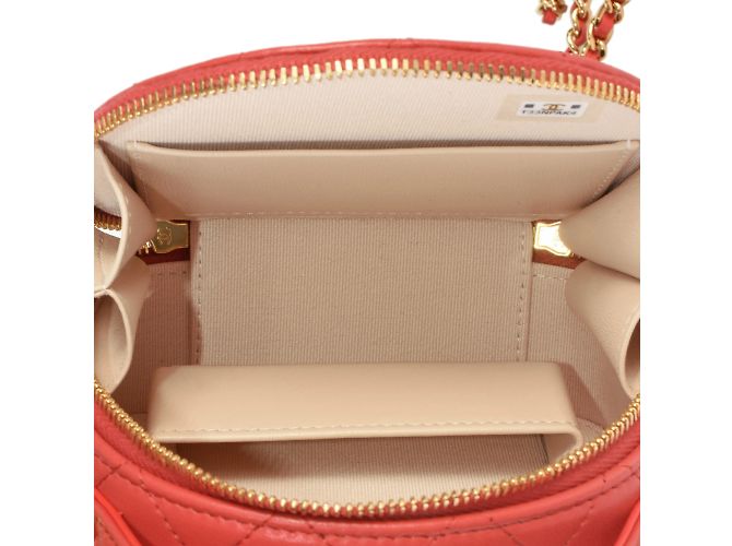 Borsa a spalla Chanel Matelassé in pelle di agnello rossa Rosso - vista 5