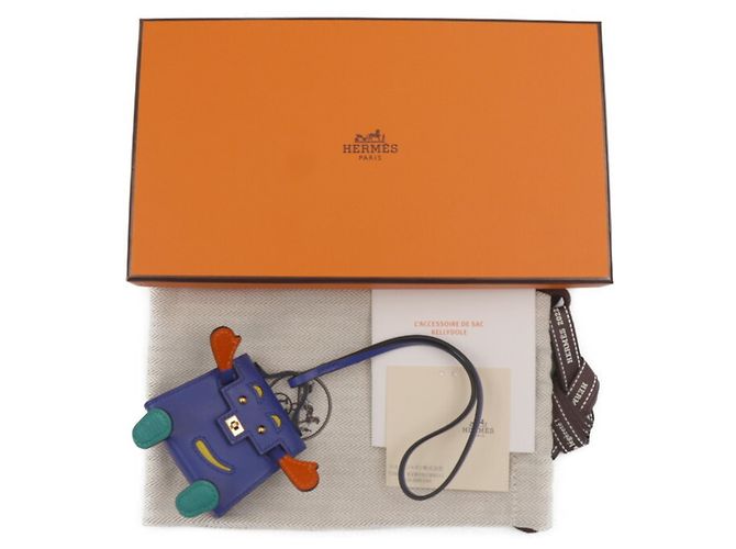 Hermès Charm per borsa Hermes Kelly Dole Rosso Blu - vista 5