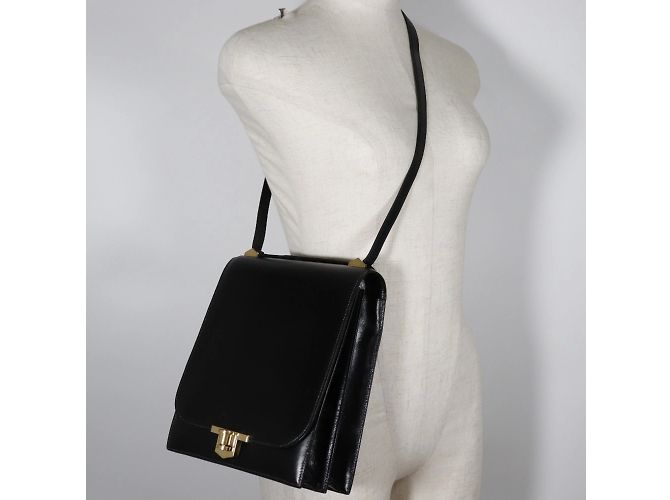 Hermès Chianti Vintage Schultertasche Schwarz - Ansicht 9