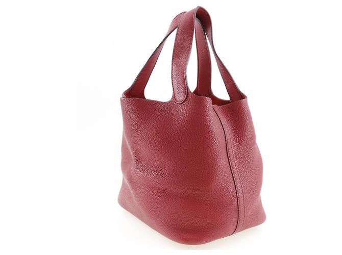 Hermès Borsa Hermes Picotin in pelle Taurillon Clemence rossa Rosso - vista 3