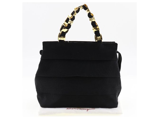 Borsa Vala Chain di Salvatore Ferragamo Nero - vista 9
