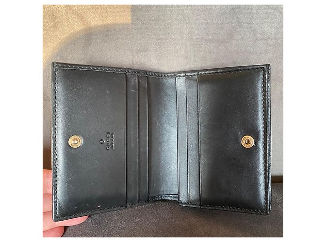 Cartera compacta de cuero negra Gucci Negro - vista 7