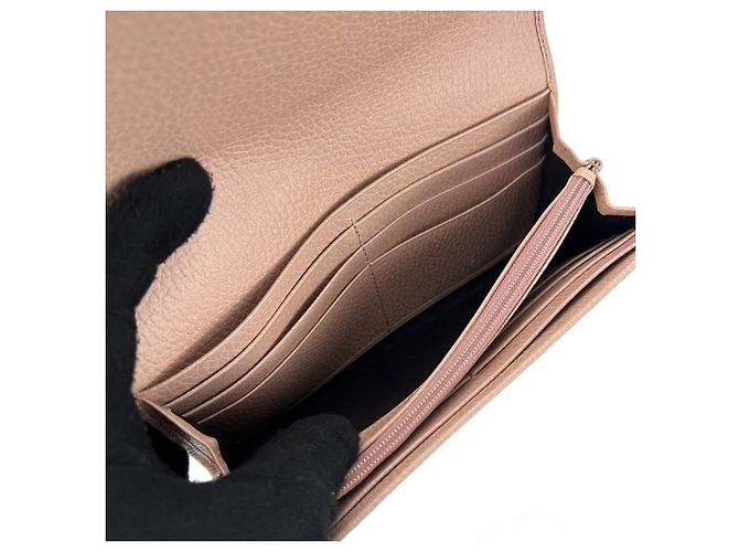 Cartera larga de piel rosa Gucci - vista 3
