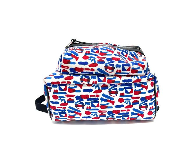 Saint Laurent Multi Allover Pattern Backpack White Red Blue - view 11