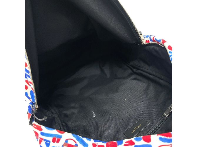 Saint Laurent Multi Allover Pattern Backpack White Red Blue - view 13