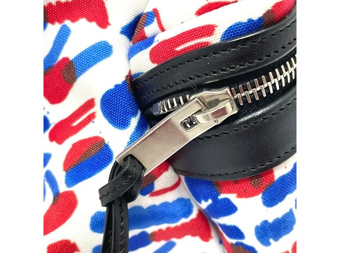 Saint Laurent Multi Allover Pattern Backpack White Red Blue - view 5