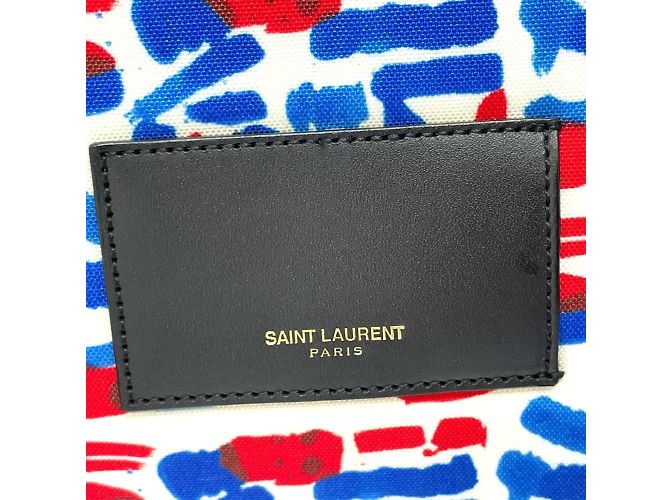 Saint Laurent Multi Allover Pattern Backpack White Red Blue - view 7