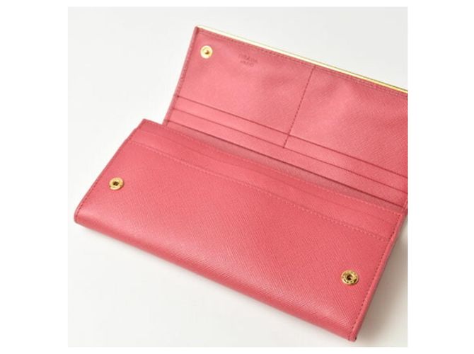 Cartera Larga Prada en Saffiano Metal Peonía Rosa Metálico - vista 12